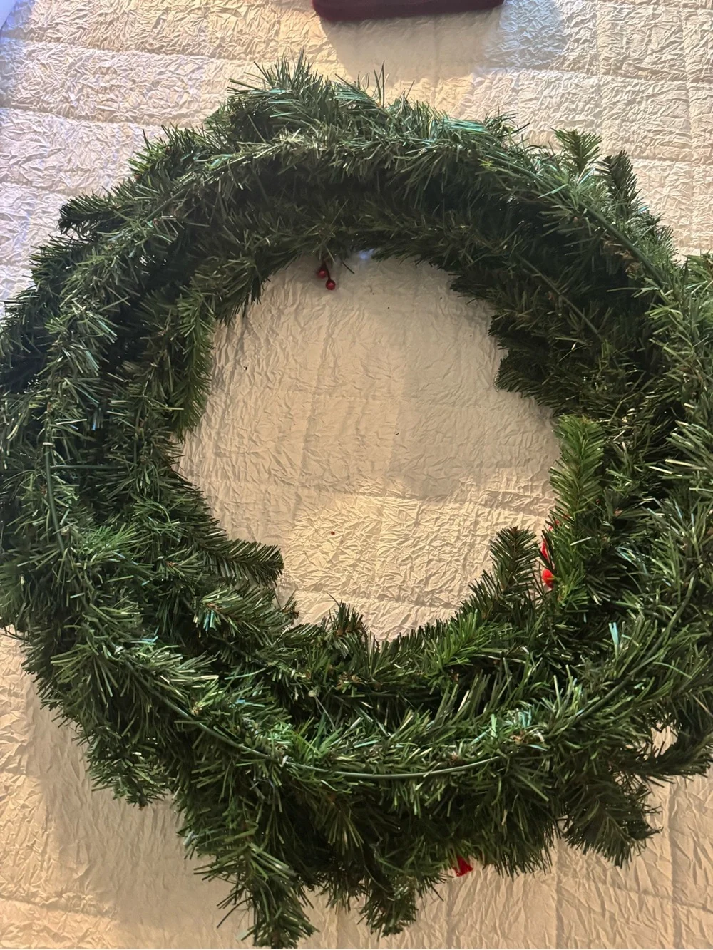 Festive Snowman Holiday Wreath in Green, Red & White